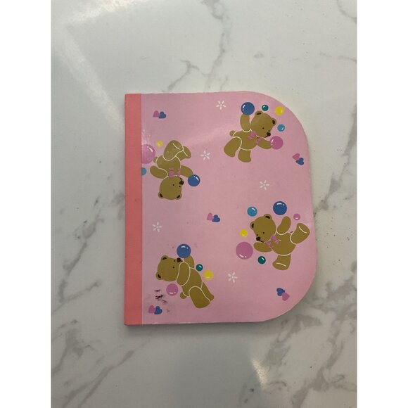 1988 Sanrio Tweedle Dee Dee Bear Baby Pink Teddy Bear Design Pocket Notebook - Picture 1 of 3